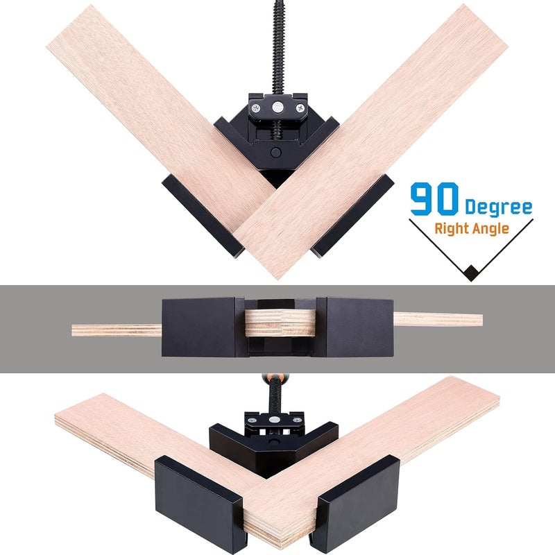 NAYE Corner Clamp,Right Angle Clamp 90 Degree Positioning Square Holder,Woodworking Carpenter Tool Set with 4" Bar Clamps for Face Frame,Boxes,Door,Cabinet - Image 4